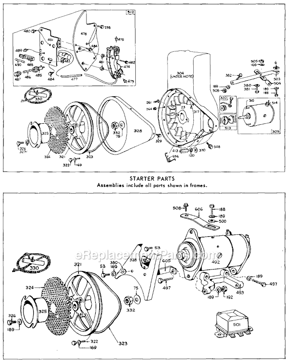Page B Diagram and Parts List for 140300SERIES  Briggs and Stratton Engine